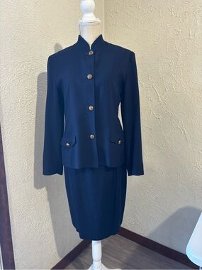 Ganni Navy Suit Jacket and Skirt